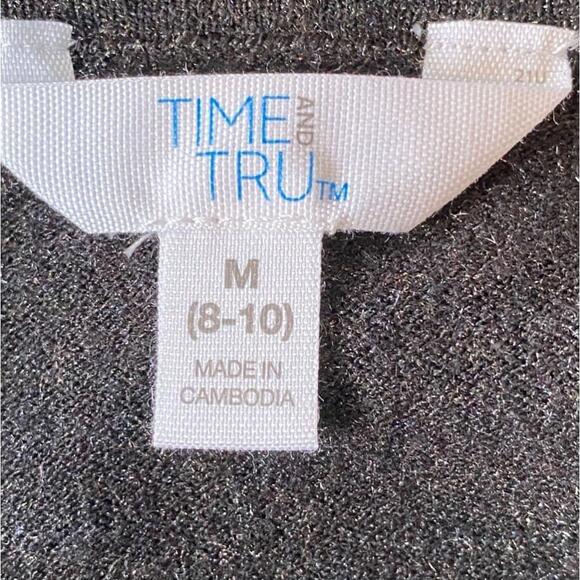 NWT Time and Tru Black Square Neck Tank Top Size M 8-10 Sparkles Sweater - Picture 9 of 13